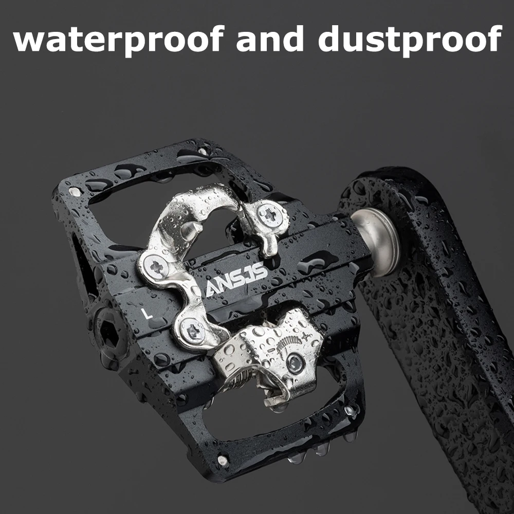 

ANSJS Bicycle Pedal Non-Slip MTB Bike Pedals Aluminum Alloy Flat Platform Applicable SPD Waterproof Cycling Accessories