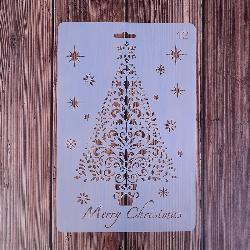 Рождественской елки подарка и наслаивать клетка brids трафареты для картин Fondant