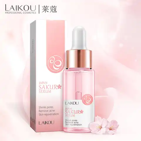 Японская сыворотка LAIKOU Sakura, экстракт японского экстракта, сужает поры, удаляет акне, омоложение кожи, вишневый гиалуронный Витамин C, для лиц...