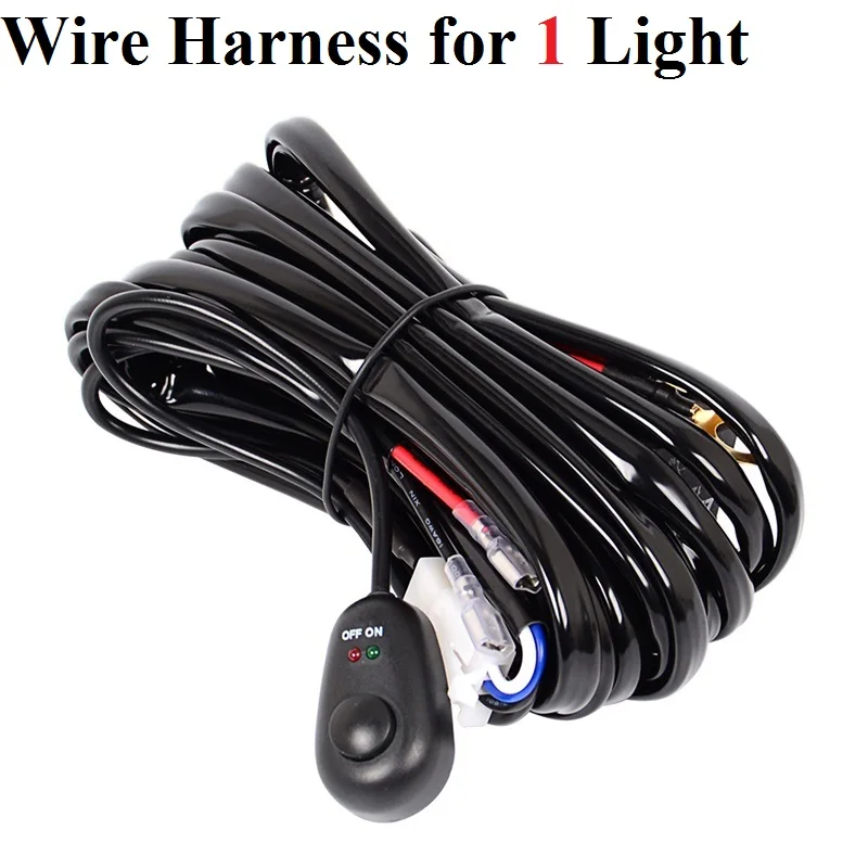 Wire for 1 light 7 дюймов 32 Вт светодиодный рабочий свет широкие Прожекторы для 4X4 внедорожники мотоциклетная противотуманная фара 12 В 24 В для вождения работы внешние огни - Цвет: Wire for 1 light