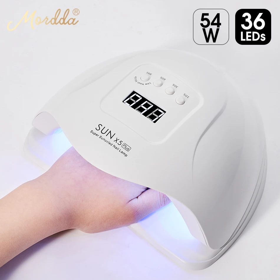 MORDDA SUN 5X Plus Gel Nail Lamp For Manicure Dryer 54W/48W Ice Drying Polish UV LED Varnish | Красота и здоровье