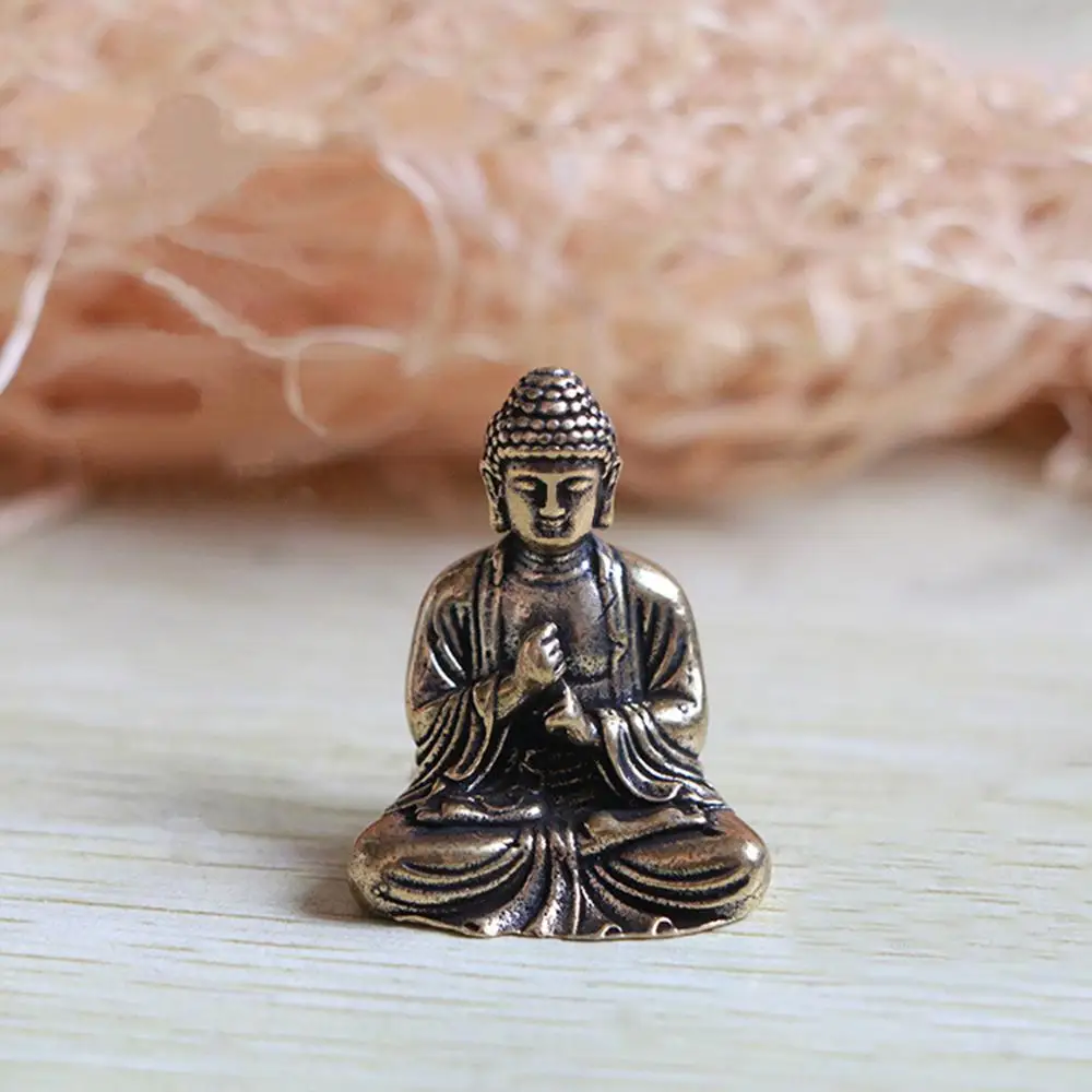 Маленькие латунные статуэтки Будды сидящие Настольное декоративное украшение