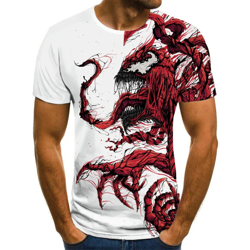 

Summer New Men's 3D Printed T-shirt Movie Venom Picture Sportswear Fashion Streetwear Casual Hip-hop Short-sleeved Loose T-shirt