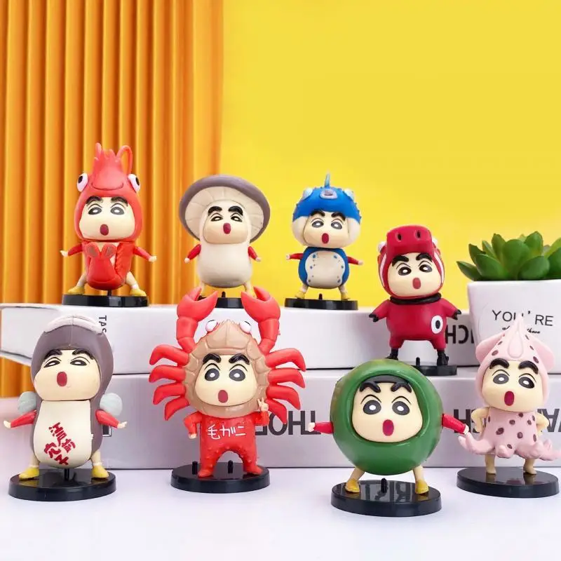 Японские фигурки Аниме Crayon Shin-Chan фигурка еды набор из 8 милых кукол экшн-фигурки