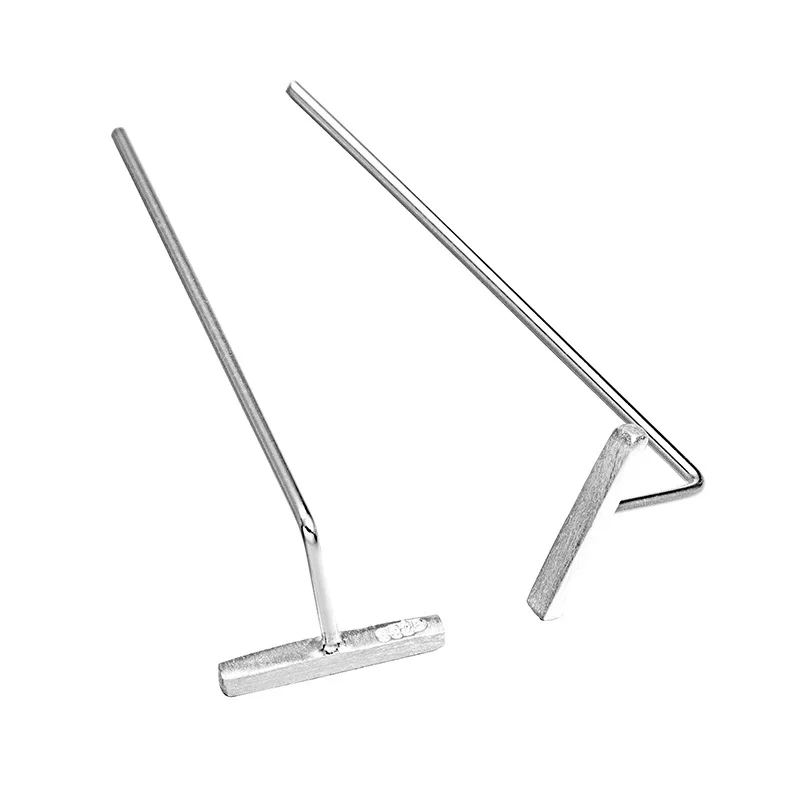 

Flyleaf 925 Sterling Silver Long Strips Stud Earrings For Women Original Simple Lady Prevent Allergy Sterling-silver-jewelry