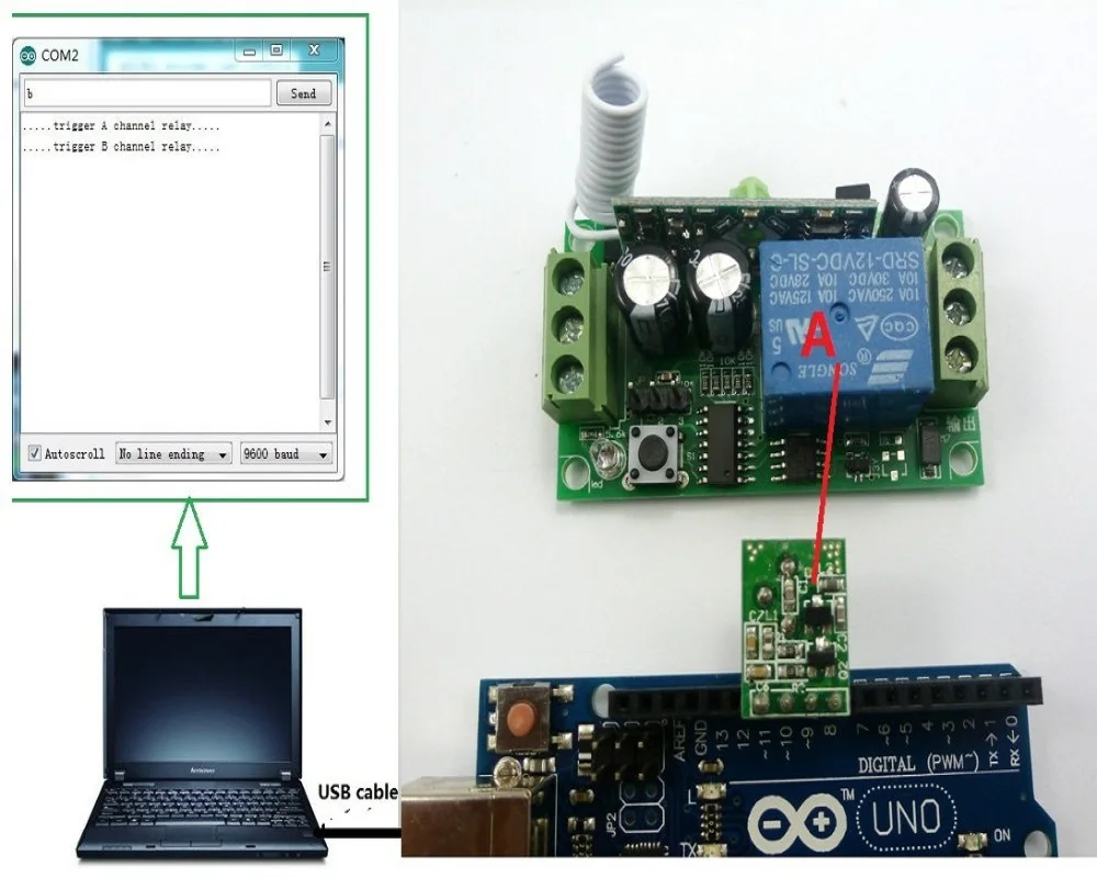 Комплект реле DC12V 433 м UART 1CH пульт дистанционного управления беспроводной