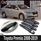 Черное углеродное волокно для Toyota Premio Allion T260 2008  2019 2009 2010 2011 2012 2013 2014 2015 Крышка дверной ручки автомобильные аксессуары