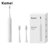 kemei electric sonic toothbrush ultrasonic automatic usb rechargeable adult waterproof electronic tooth brushes extra heads gift