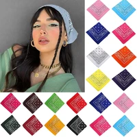 bohemian printed bandana headbands for girls women kids unisex wraped square scarf turban vintage hair accessories 2021 new