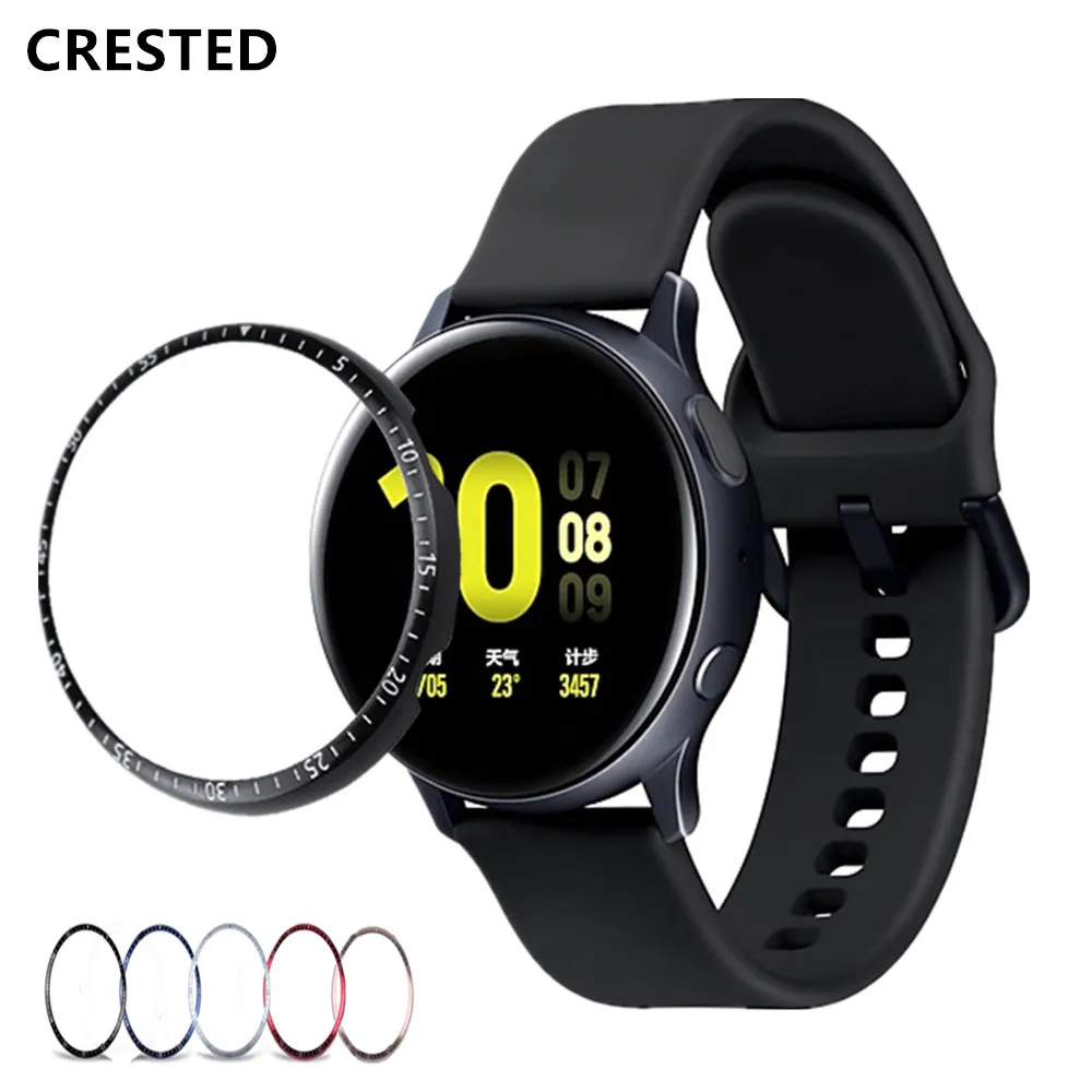 

Protector Bezel For Samsung Galaxy Watch active 2 40mm 44mm case Ring Accessories Adhesive Metal Bumper Cover Active2 40 44 mm