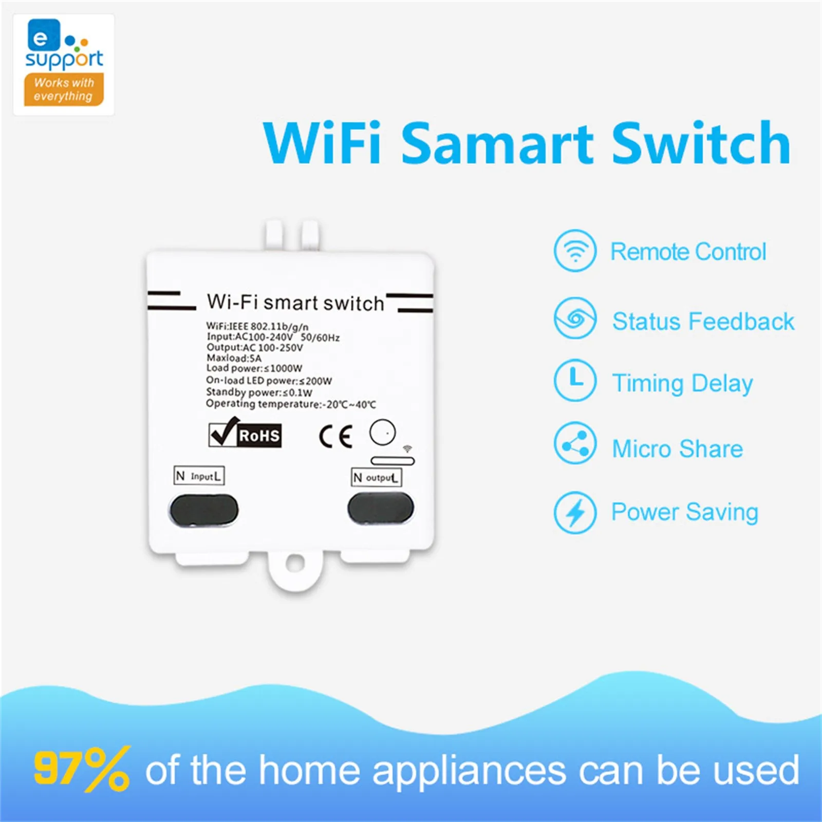 

Diy экшн-камера с Wi-Fi подключением умный светильник выключатель универсальный выключатель таймера приложение Smart Life Беспроводной дистанцион...