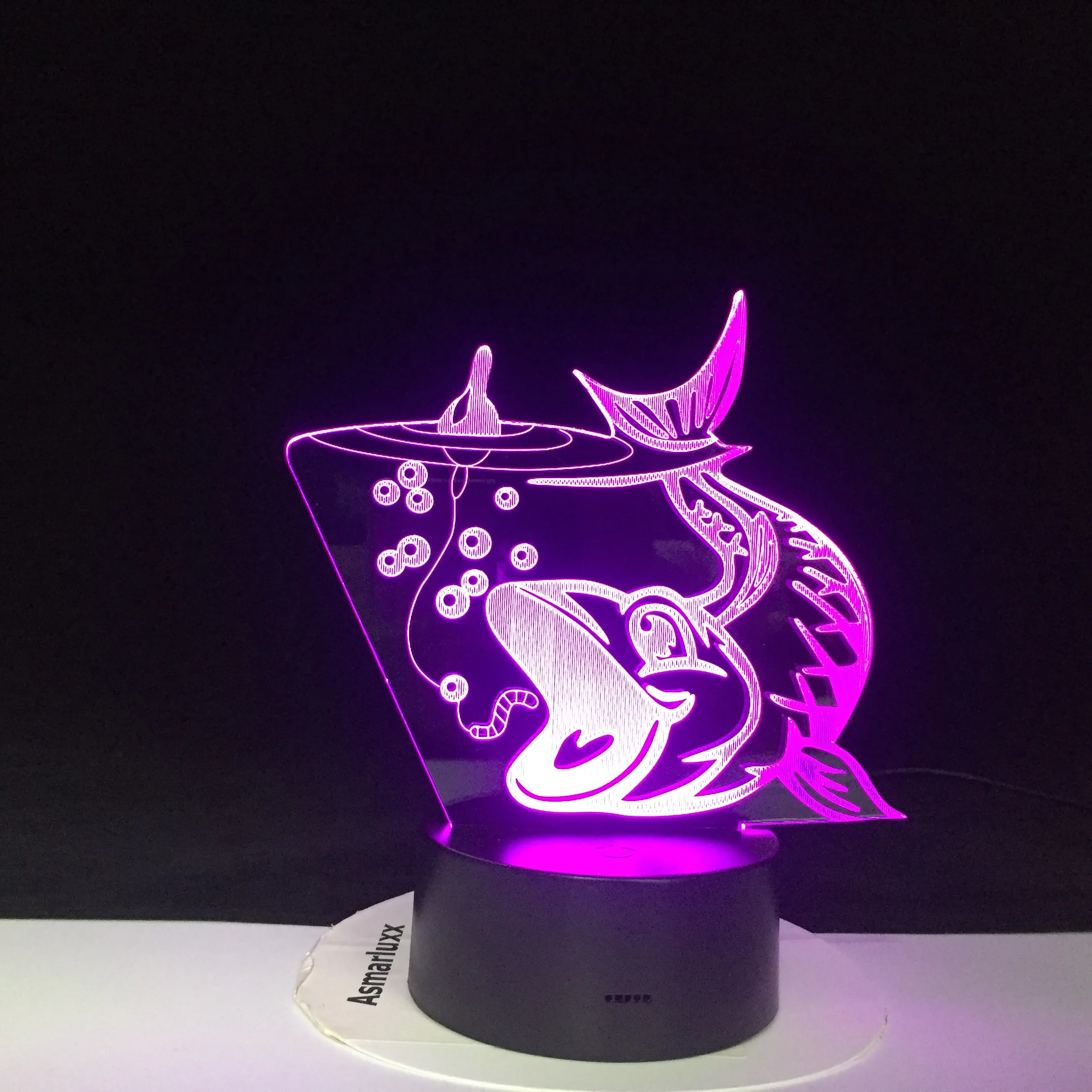 

16 Colors Changing Bedroom 3D Led Big Fish To Catch Light Fixture Usb Night Light Decor For Fishing Enthusiasts Gifts Table Lamp