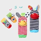 Мультяшные плюшевые носки, браслет, погремушка, детская игрушка для 0-12 месяцев, Новорожденный ребенок, детские носки с животными, поисковик для ног, игрушка, подарок, Мягкая погремушка