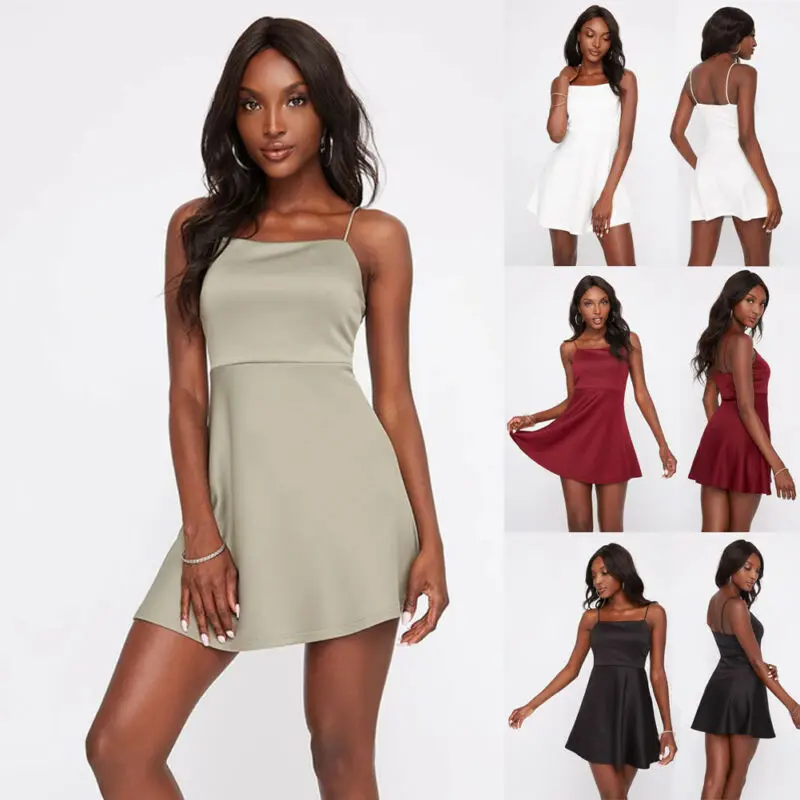 Женское сексуальное платье без рукавов короткое вечернее коктейльное