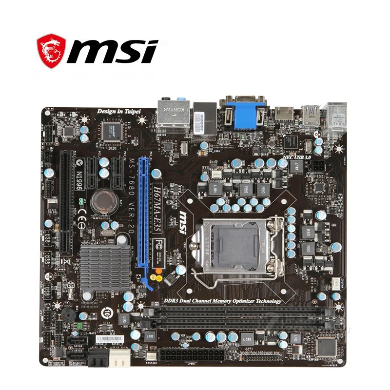 Для MSI H67MA-E35(B3) Компьютерная материнская плата LGA 1155 DDR3 для модель Intel H67 H67M