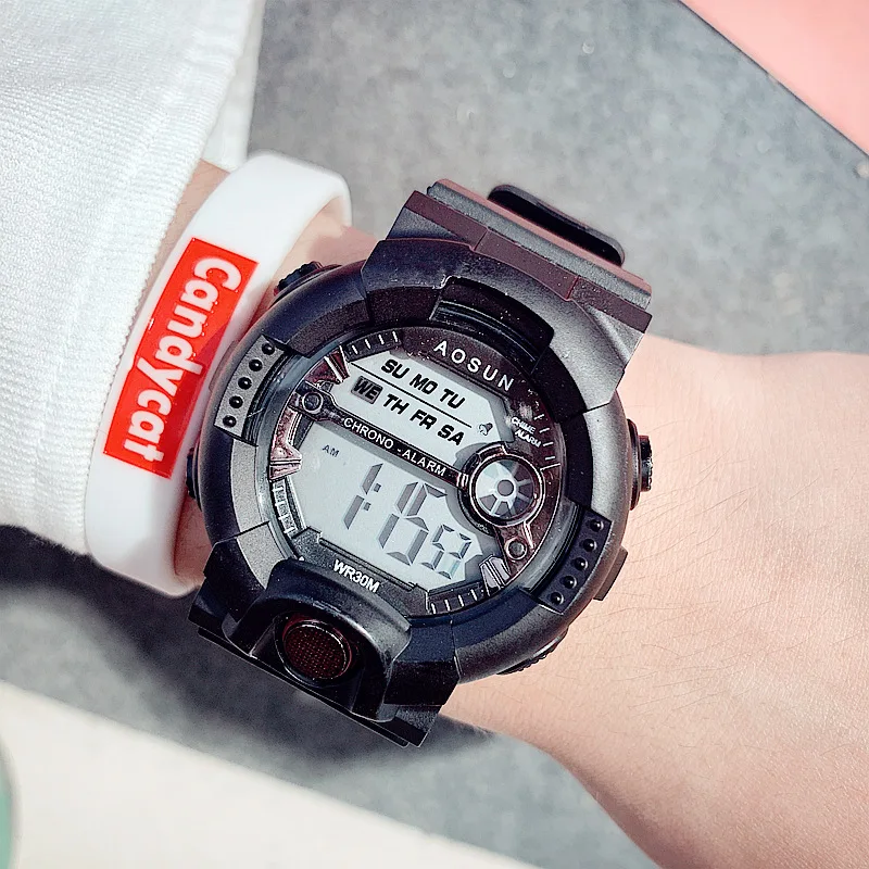 Спортивные Мужские Женские часы для влюбленных брендовые модные детские