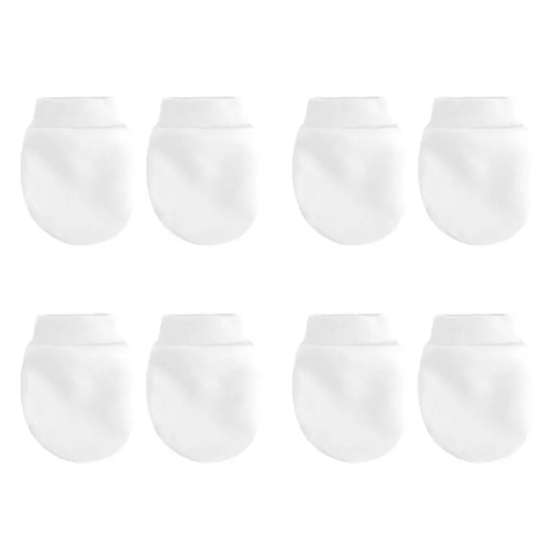 

4 Pair/set Simple Cute Baby Knit Gloves Newborn Anti-eat Hand Anti-Grab Glove