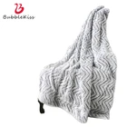 Толстое Двухслойное одеяло из овечьей шерсти Bubble Kiss, искусственный мех, плюшевое одеяло с принтом на спине, одеяло для кровати, матовое Флисовое одеяло