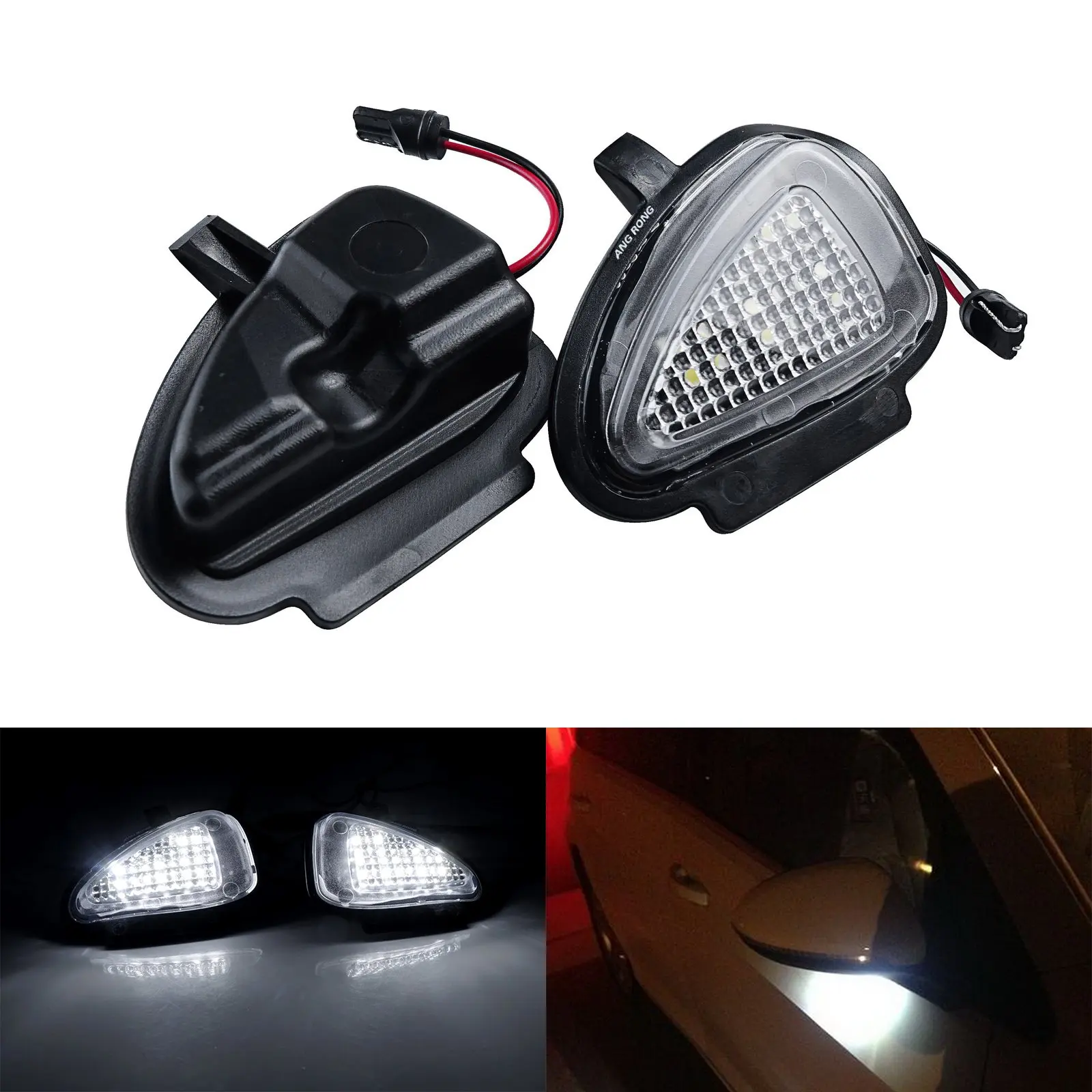 

ANGRONG LED Under Mirror Light Lamps Pair For VW Golf MK6 Tiguan EOS Jetta Touran Passat