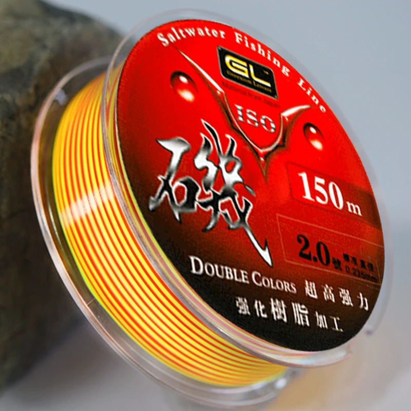Полуплавающие скальные лески 150 м высокая износостойкость мононити двухцветная