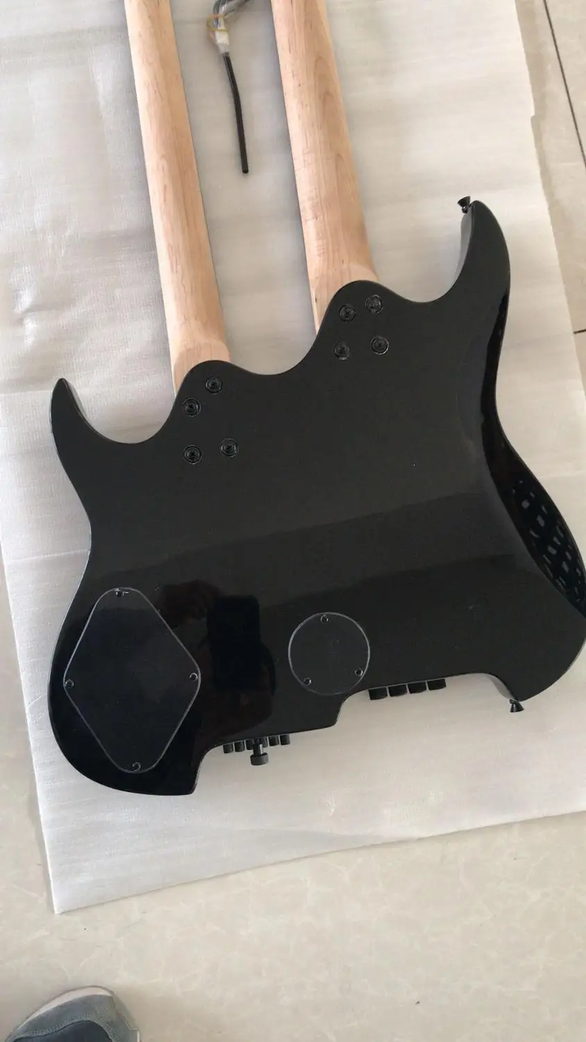 Оптовая продажа электрическая гитара без головы модель с двойной горловиной 4