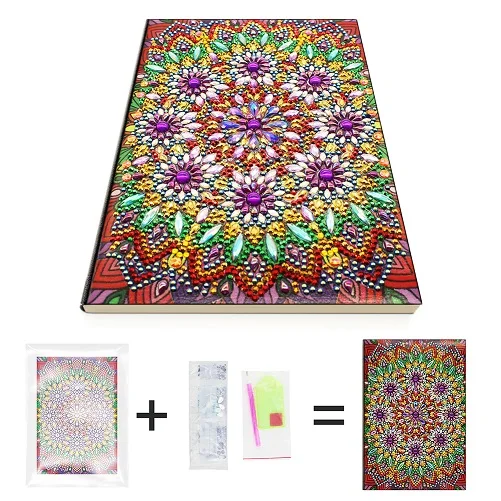 DIY Мандала особой формы алмазная живопись особенно индивидуальность смолы частичное сверление 50 листов A5 блокнот канцелярские принадлежности - Цвет: K