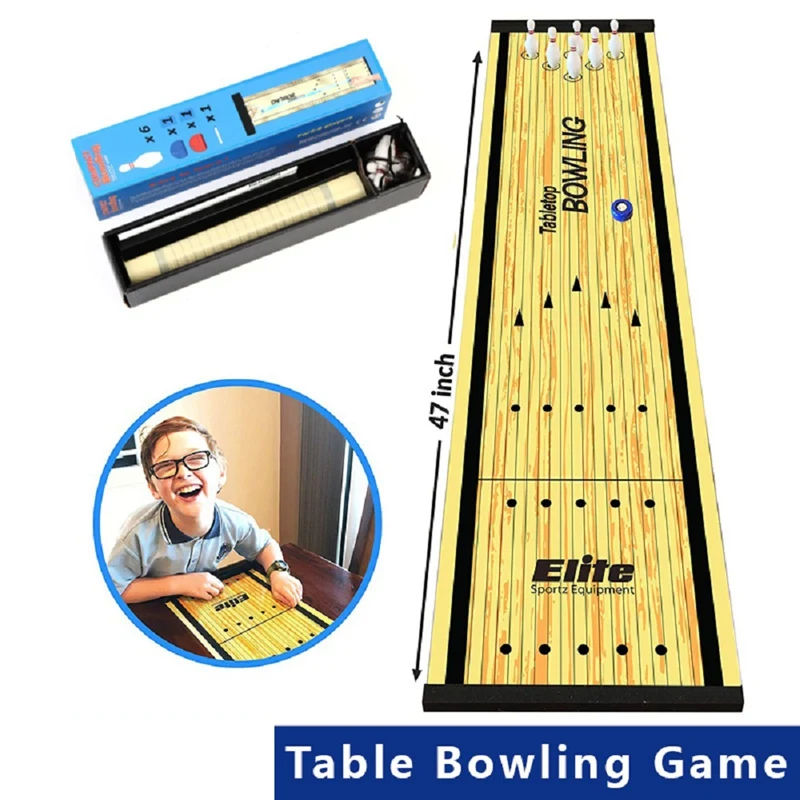 Table Bowling Board Game for Travel Bar School Training Family Puzzle Children Sports Kids Desktop Interaction Toys Set | Игрушки и