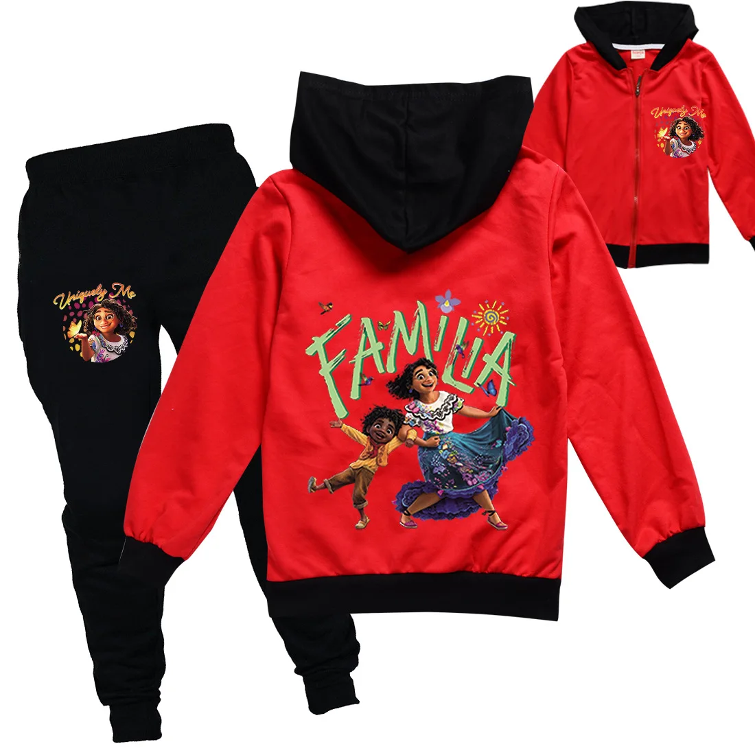 

Encanto 2022 Spring and Autumn New Cartoon Print Zipper Jacket Warm Cute Boys and Girls Clothes 2-15 Years Old
