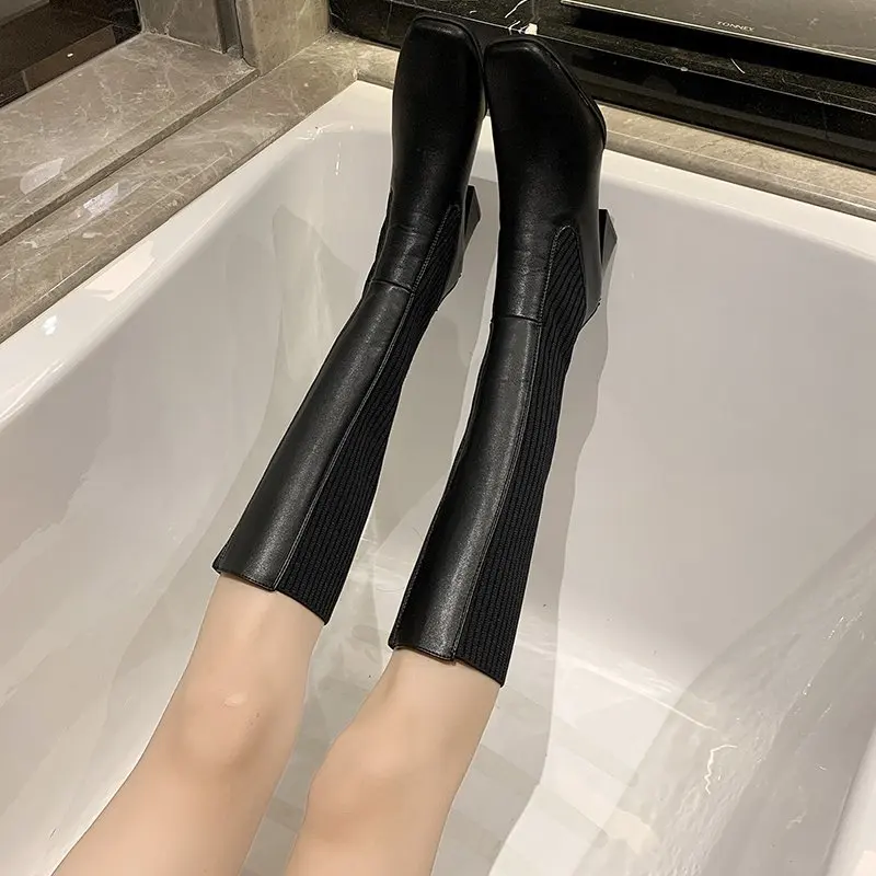 2022 Fashion New Knight Boots Autumn and Winter Comfortable All-match High Boots Single Boots Long Boots Women Women's Shoes