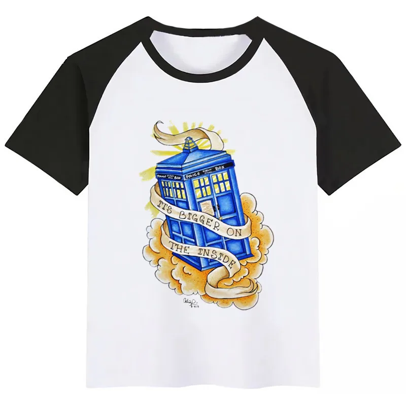 Детская футболка с коротким рукавом принтом и надписью Doctor Who Dr|Тройники| |