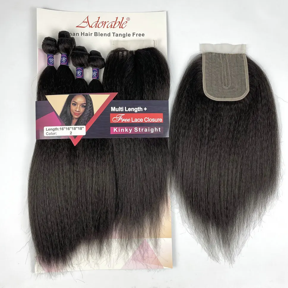 Hair Bundles One Pack Deal For Women Kinky Straight 4pcs