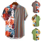 Гавайские рубашки, мужская пляжная рубашка с тропическим розовым цветком, летняя одежда для отпуска с коротким рукавом, повседневная гавайская рубашка, Мужские размеры США