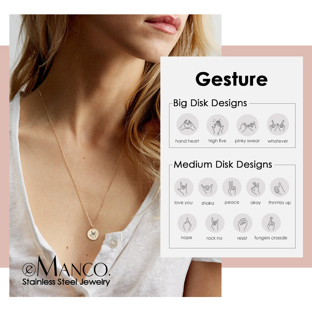 EManco индивидуальное ожерелье с персонализированным узором женское колье из