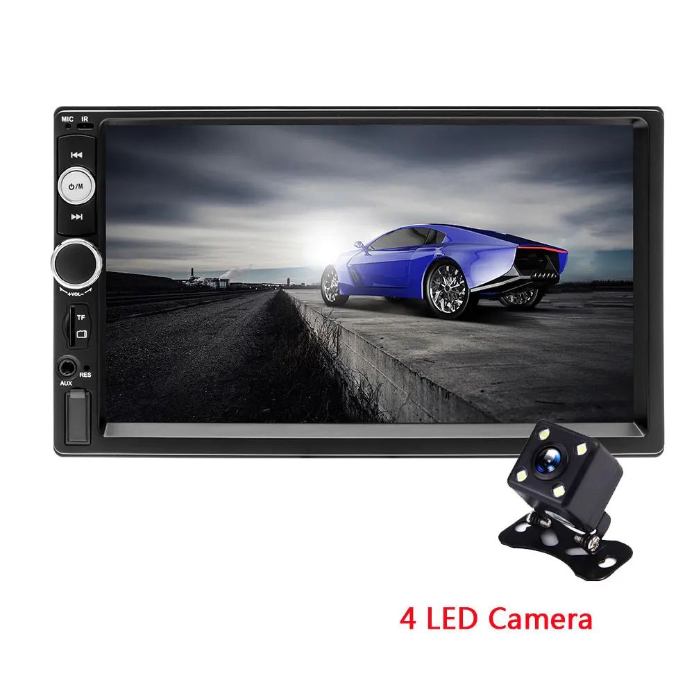With 4 LED Camera LeeKooLuu 2 din автомагнитола " HD плеер MP5 сенсорный экран цифровой дисплей Bluetooth Мультимедиа 2din Авторадио Поддержка Зеркало Ссылка - Цвет: With 4 LED Camera