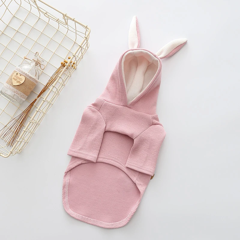 

Cute Rabbit Ear Pet Dog Clothes For Small Dogs Coat Winter Dog Hoodie Cat Clothing For Dogs Costume Pet Outfits 2021