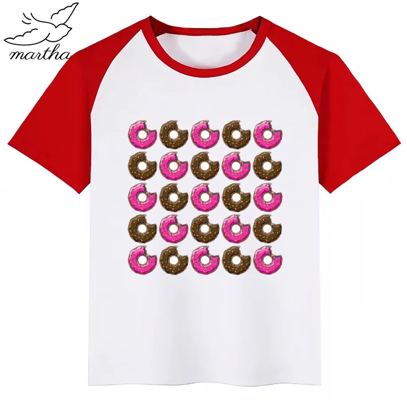 Забавная футболка для маленьких девочек с изображением пончика Летние