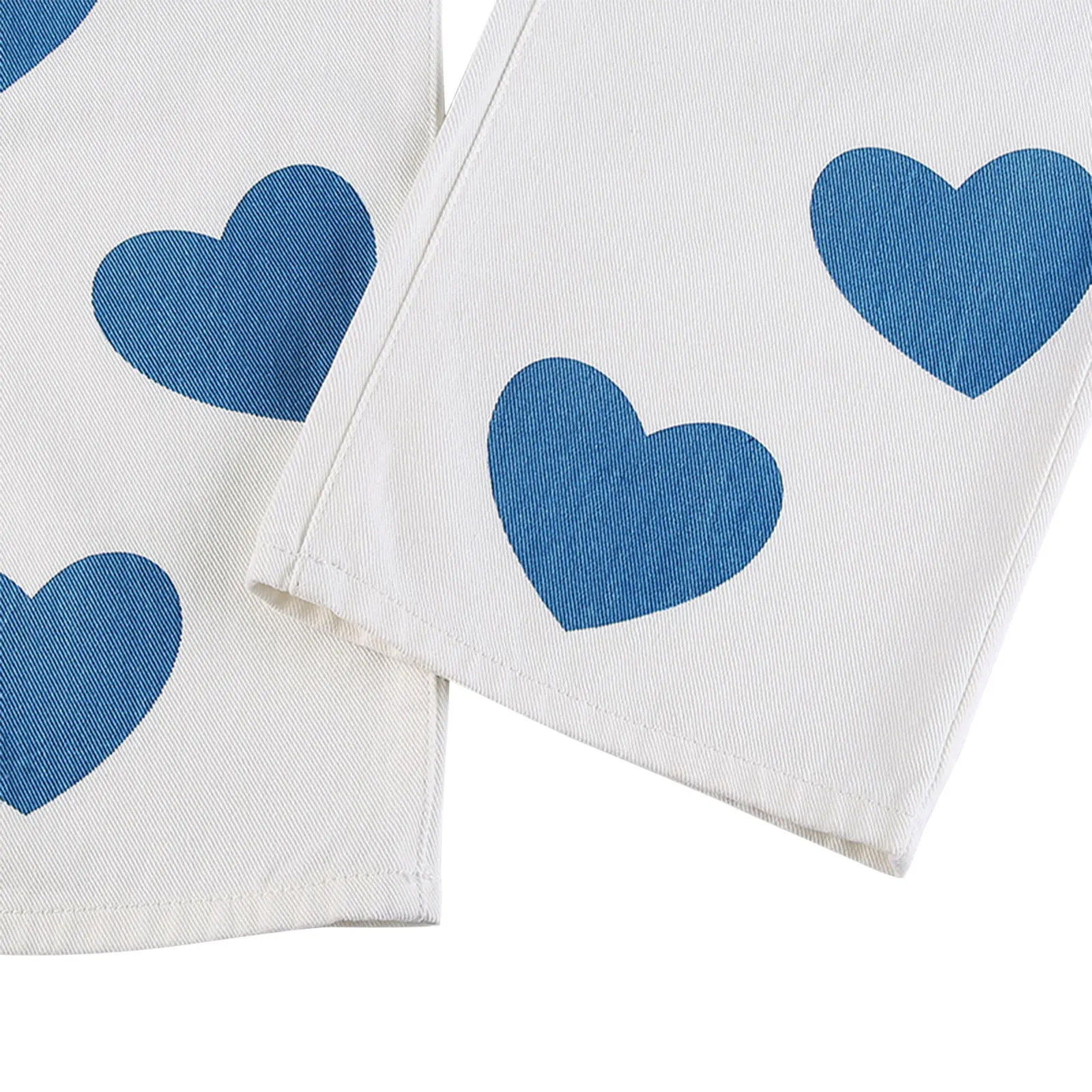 

2021 Women's Straight Wide Leg Jeans Casual High Waist Heart Print Loose Fit Denim Pants For Daily Wear Club Party Dating Travel