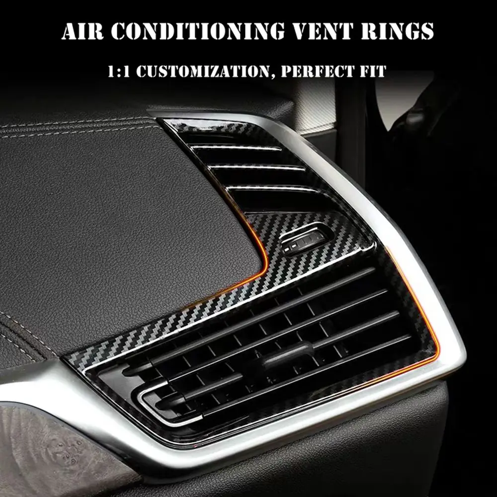 

Car Styling Dashboard Side Air Outlet Decoration Frame Cover For BMW X5 G05 2019 Carbon Fiber Style Air Vents Stickers Trim
