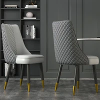 modern dining chair luxury home backrest leather nordic ins design restaurant soft chair solid wood leg dining room furniture