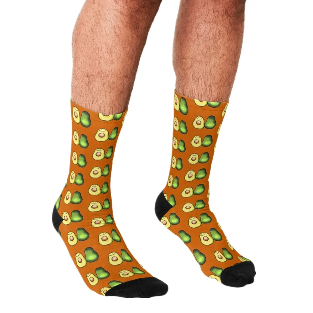 

2021 мужские носки Харадзюку милые зеленые носки с принтом авокадо фруктов счастливые хип-хоп новые круглые повседневные сумасшедшие забавн...
