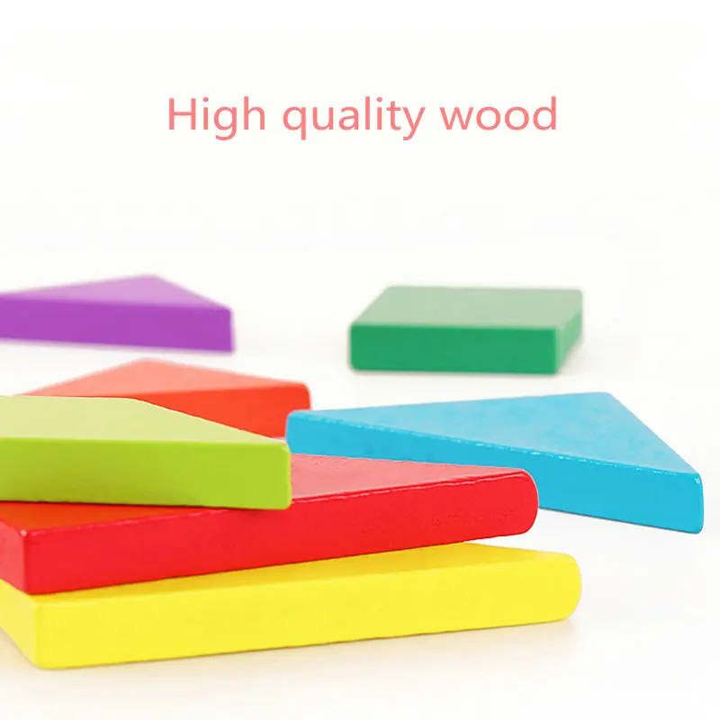 

Free Shipping Children Jigsaw Puzzles Magnetic Tangram Kids Educational Shapes Geometric 3d Puzzles Montessori Wooden Toys Gift
