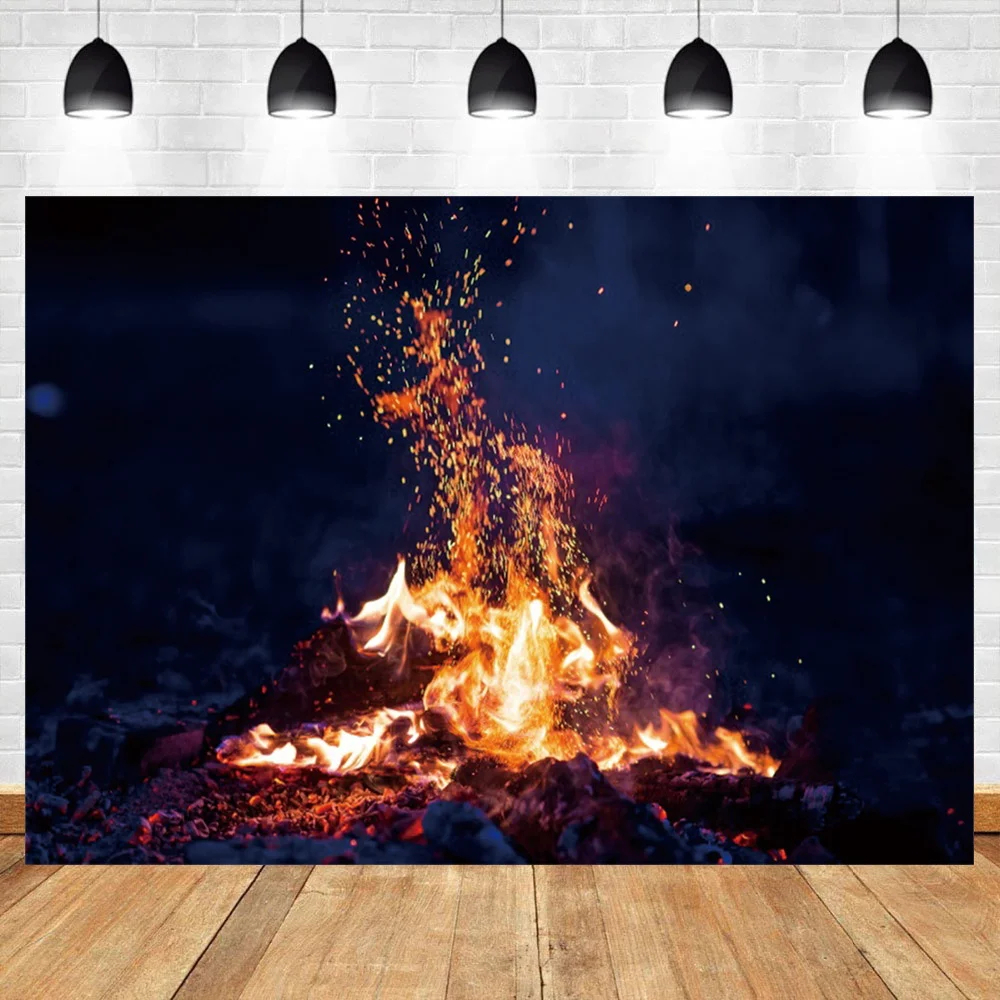 Laeacco дровах огонь буйный кирпич партии Декор детские фото фон фотографии фоном