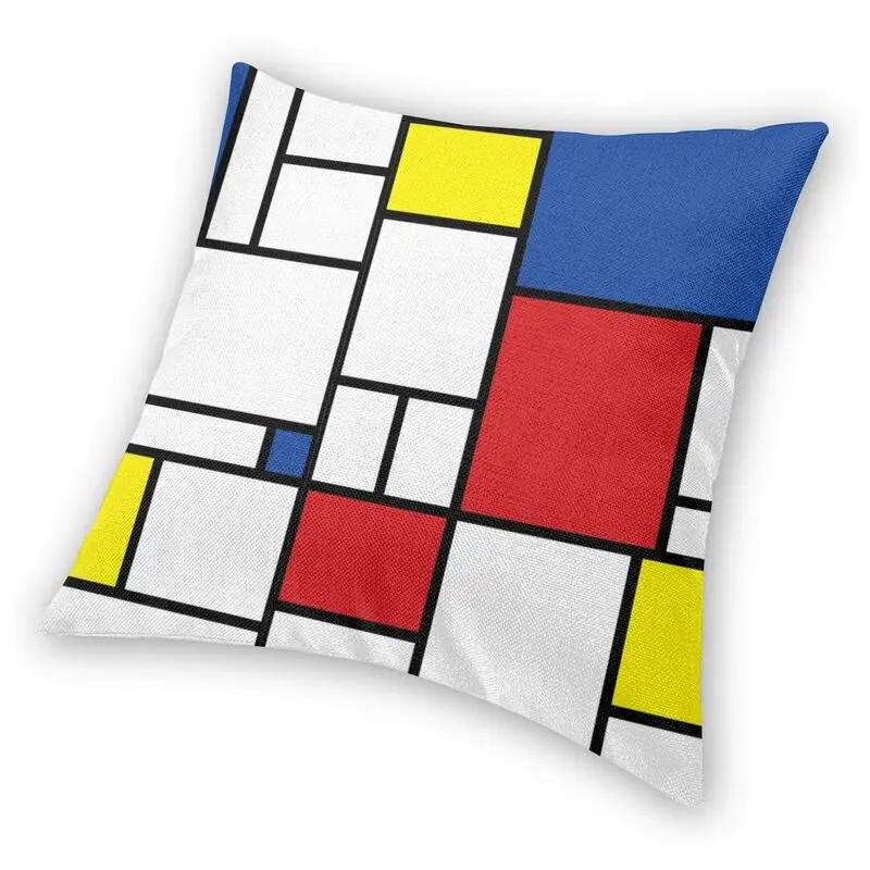 Квадратная подушка Piet Mondrian в минималистичном стиле современного искусства чехол