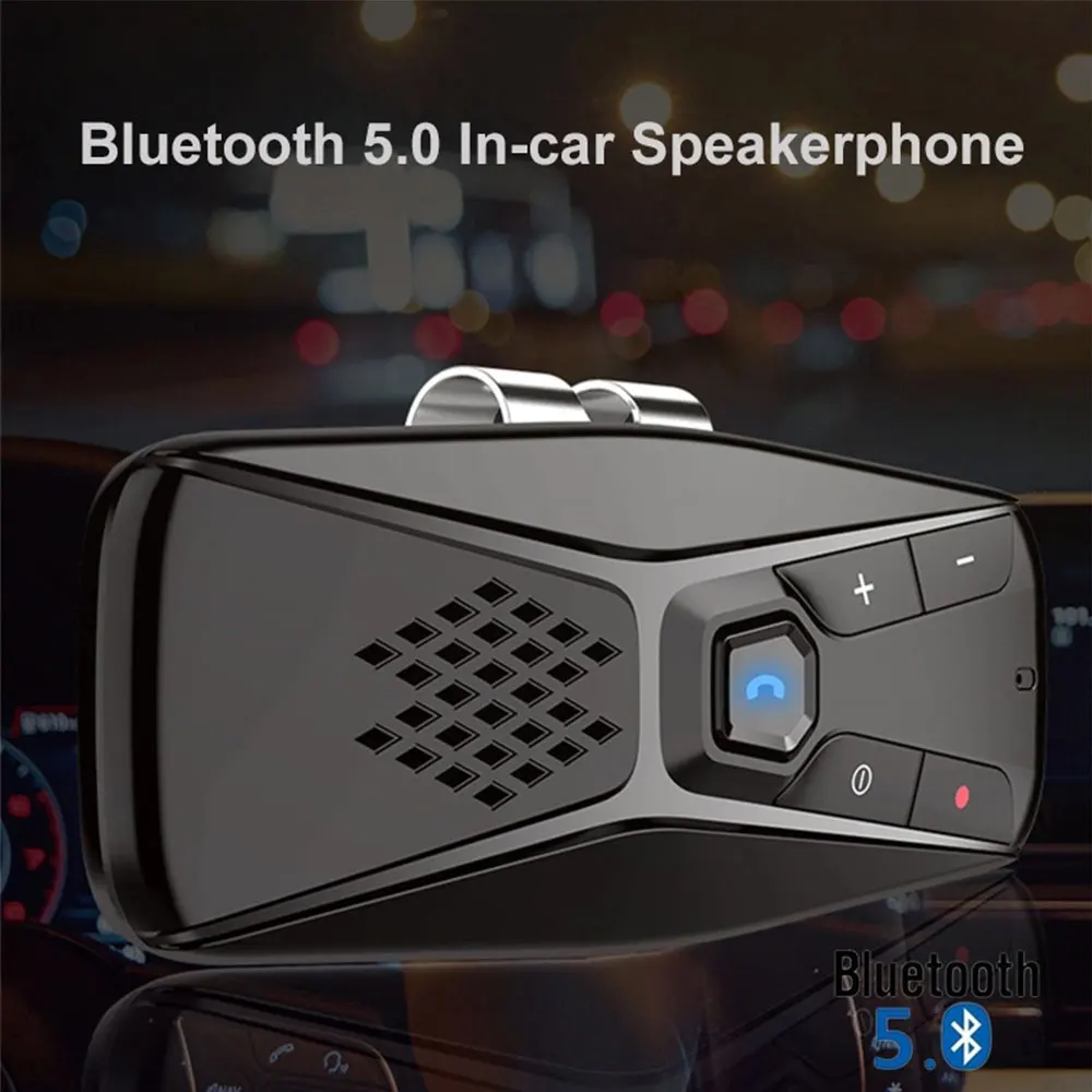 Bluetooth Car Handsfree MP3 Player Auto Stereo Hands free Kit Wireless SpeakerPhone Sun Visor BT Audio Adapter | Автомобили и