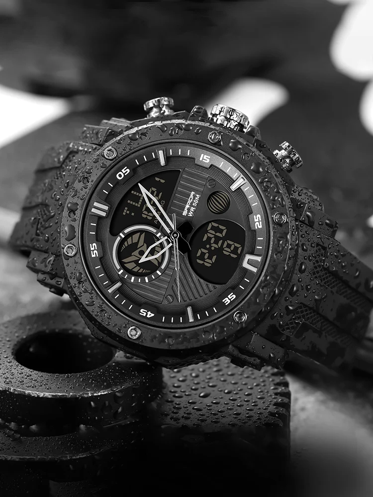 

Часы мужские 2021 новые спортивные Li is now те же студенческие тренды черные технологии электронные часы мужские водонепроницаемые из нержавею...