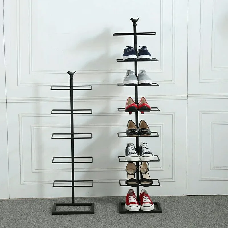 Простой бытовой железная стойка для обуви маленькие Простая обувь стеллаж