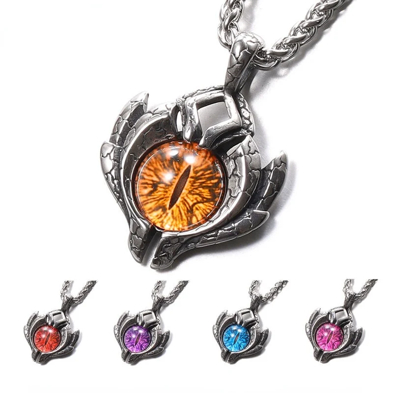 

Devil's Eye Sky Eyes Men's Personality Titanium Steel Orange Eyes Alternative Personality Jewelry Designer Charms Quick Delivery