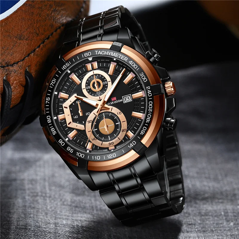 

XIIVIIX 2021 New Fashion Watch Men Sport Chronograph Stainless Steel Watches Mens Waterproof Clock Male Quartz Wristwatches
