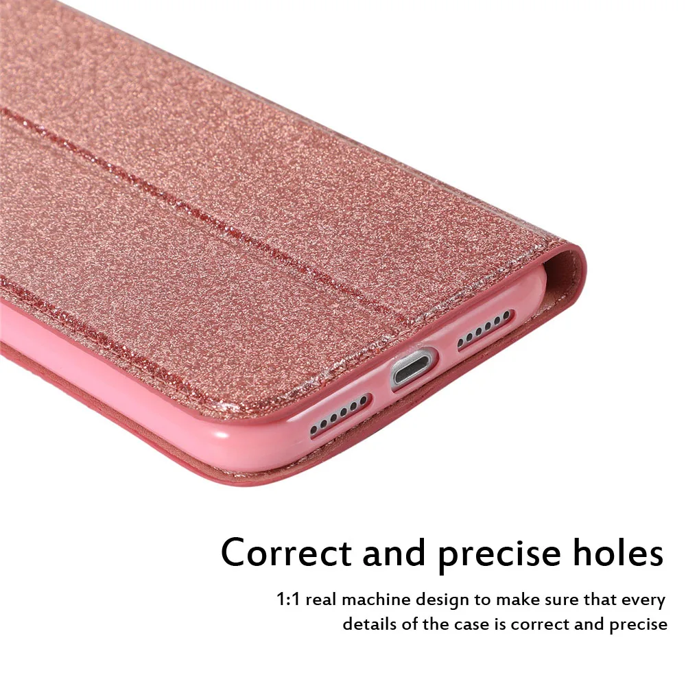 Чехол-бумажник из искусственной кожи со стразами для iPhone 5 5S 5E 6 6S 7 8 Plus X 11 Pro XS Max XR