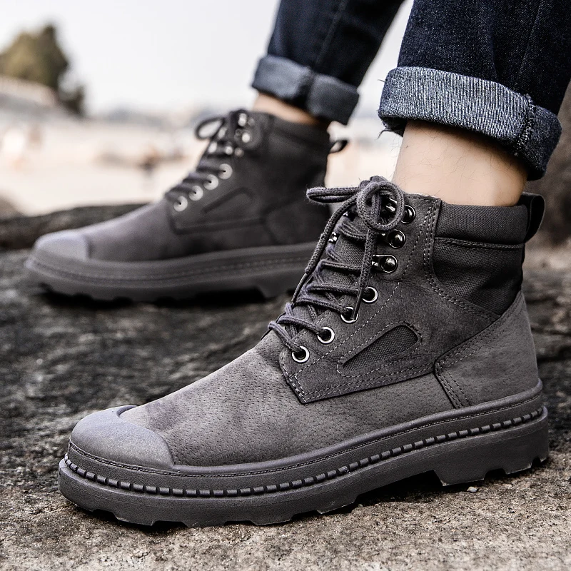 Ботинки мужские из натуральной кожи Повседневная Уличная водонепроницаемая